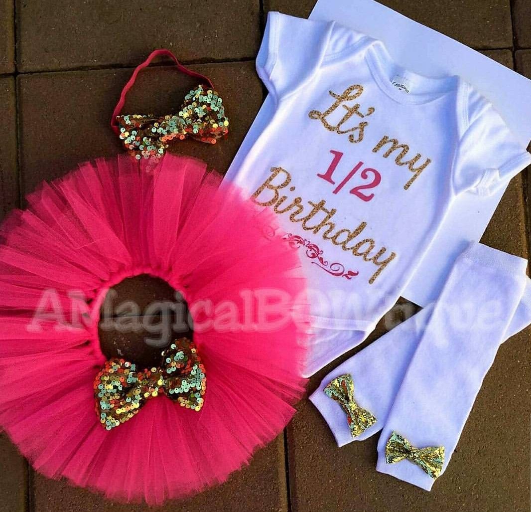 1/2 Birthday Princess Tutu Set- size 9 months