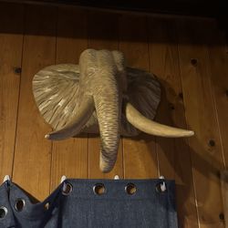 Elephant Head Sculpted From wood 