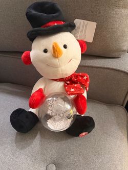Cuddle Barn Animated Stormy Singing Frosty The Snowman Globe Plush toy 9.5 in