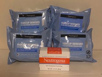 Neutrogena Makeup Remover Wipes & Facial Bar Bundle