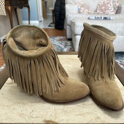 FRYE Fringe Booties Size 8 