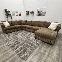 Brown Sectional Couch - Free Delivery 