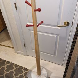 Baseball Style Wooden Coat Rack - New - 51" Tall
