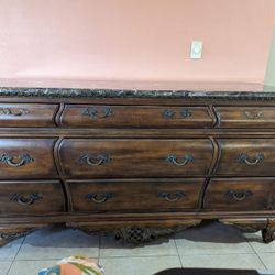 Marble Wood Dresser