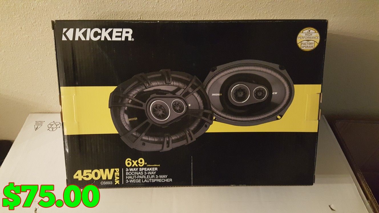 KICKER CS 6X9'S (450 WATT 3 WAY)