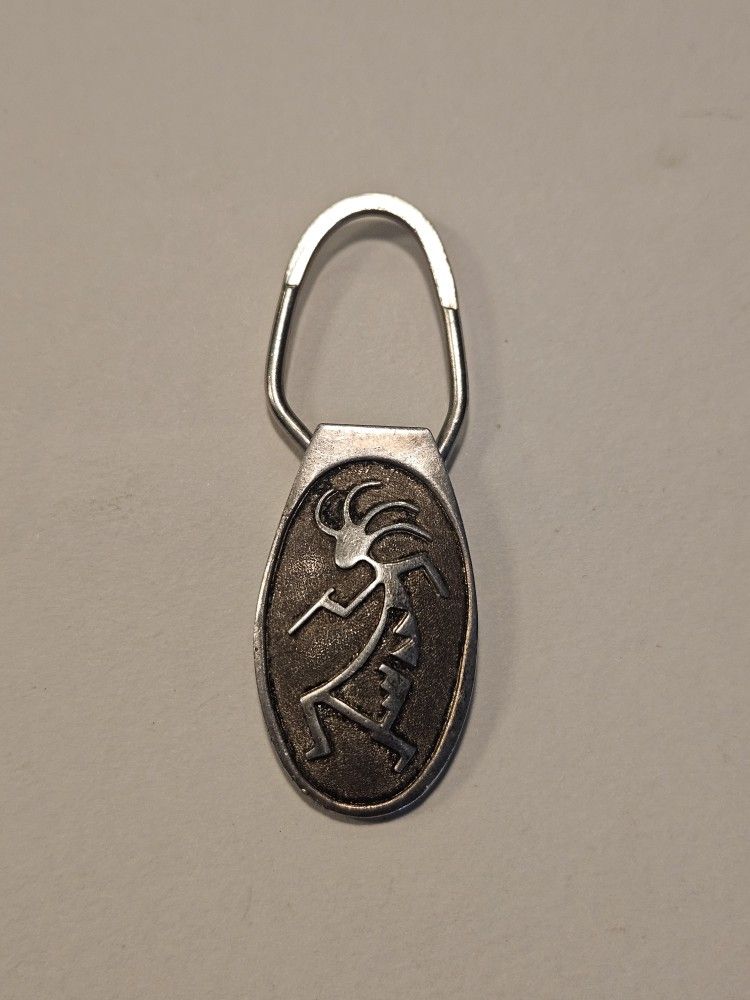 Navajo Kokopelli Sterling Silver Key Clip. H Bert.