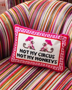 🎪 “Not My Circus, Not My Monkeys” Embroidered Pillow