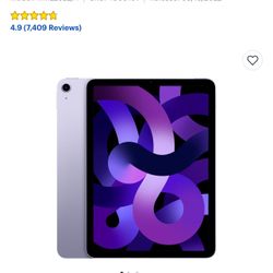 ipad air 10.9” 5th generation 64gb purple 