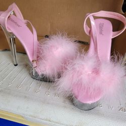 Pink Feather Boa Stilettos