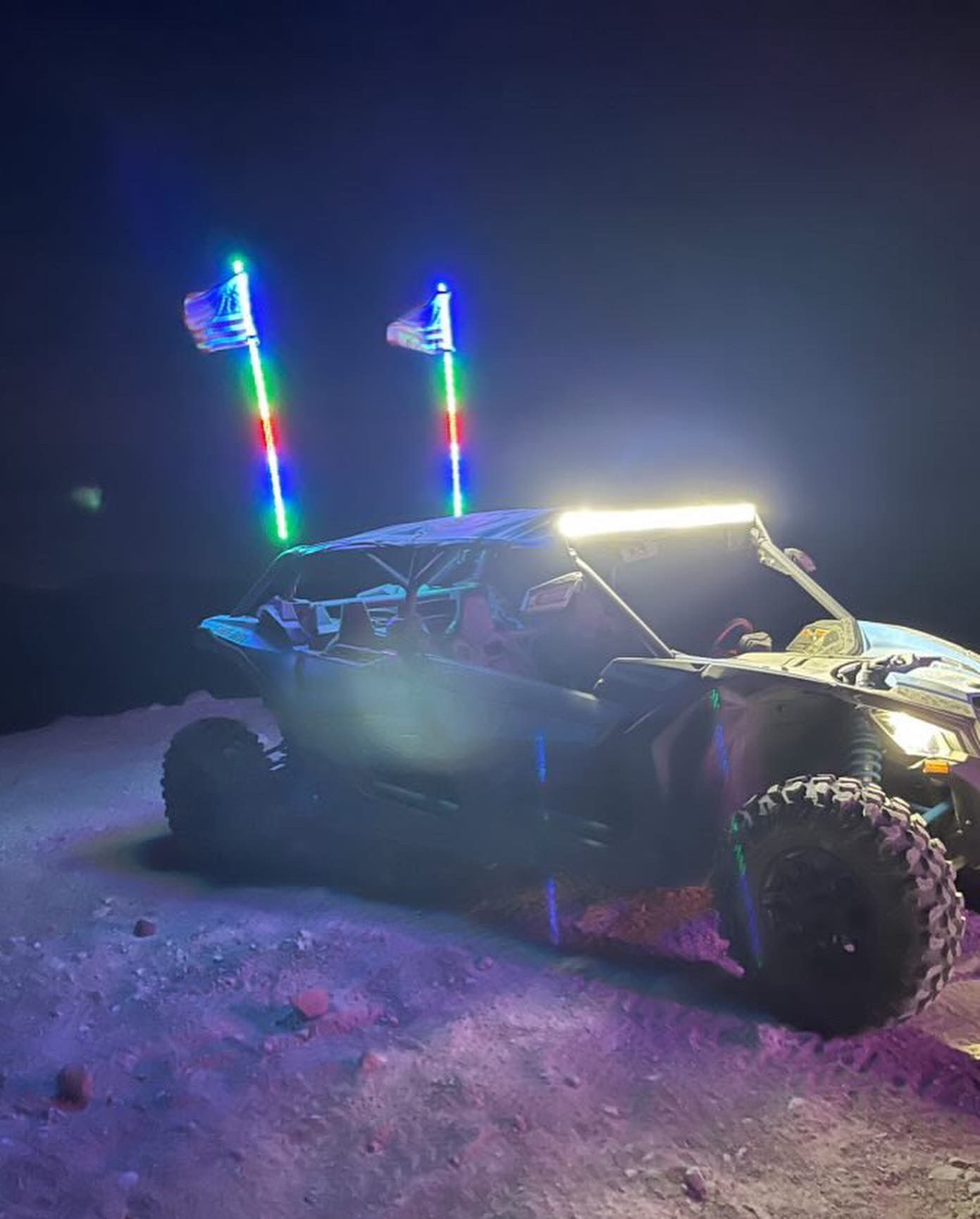 Polaris Rzr Can Am Maverick X3 Atv Quad Rock Lights Whips Chase Light  Led Bars 