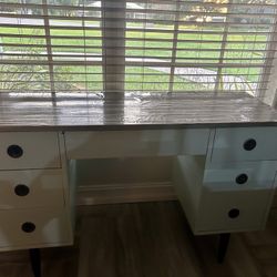 Midcentury modern Desk Or Vanity 48 Inches Long X 17 Inches Wide X 30 Inches High $45