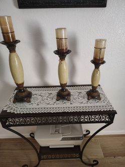 Set of 3 Decorative Candlestick Holders