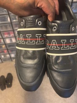 Bally Black Leather Low-Top Sneakers size 11