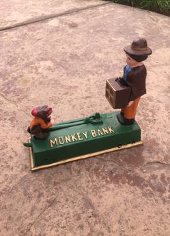Vintage Cast Iron Monkey bank