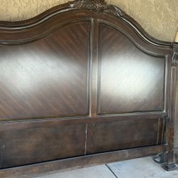 For Sale Elegant Walnut  Solid Wood Bed Frame 