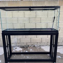 55 Gallon Fish Tank. Comes With Light And Heater 