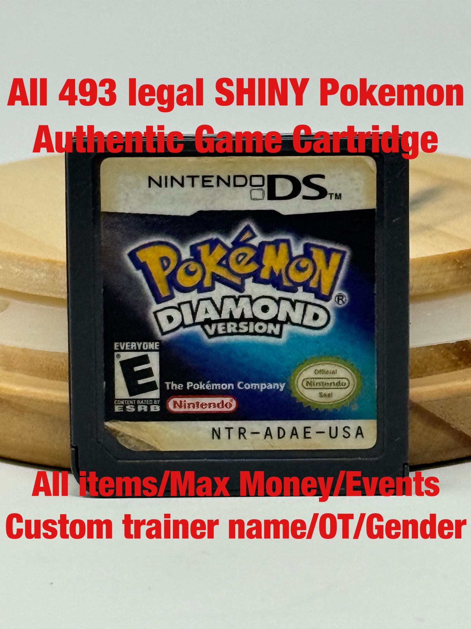 Unlocked Authentic Pokemon Diamond Nintendo DS All 493 Shiny Pokemon
