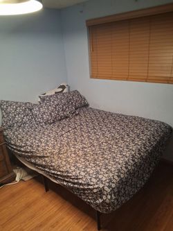 Queen size pillow top mattress with frame