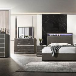 ESCHER LED BEDROOM SET BY ACME FURNITURE ! 5 PCS NEW ! MINAS HOME FURNITURE ! 851 Van Houten Ave Clifton NJ 07013