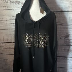 NWT Michael Kors Hoodie Black w/Gold Embellishments Women’s size 3x 