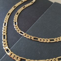Gold 18k Plated Figaro Necklace Chain