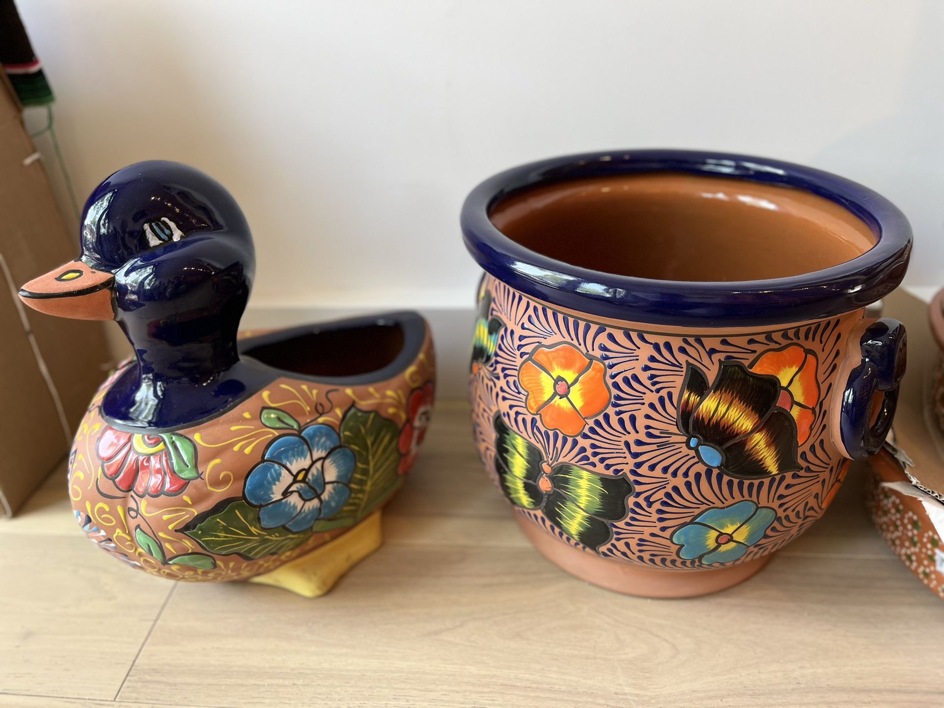 Talavera Style Clay Pots