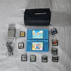 Nintendo Agua Blue Colored  Dsi  With 10 Games And Case