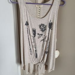 NWT Moonchild Tank Top Embroidery Trim Juniors XXL