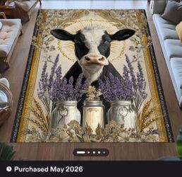 Cow area rug - brand new  3' X 4'