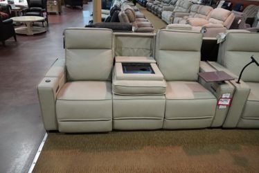Barcalounger Leather Triple Power Sofa