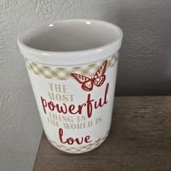 New Dolly Parton Kitchen Ceramic Utensil Holder 5" x 5" x 7 1/2" 