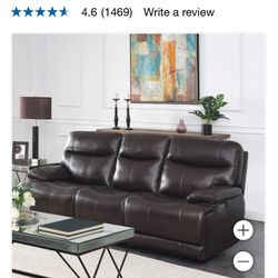 Ridgewin Leather Power Reclining 3 set couch