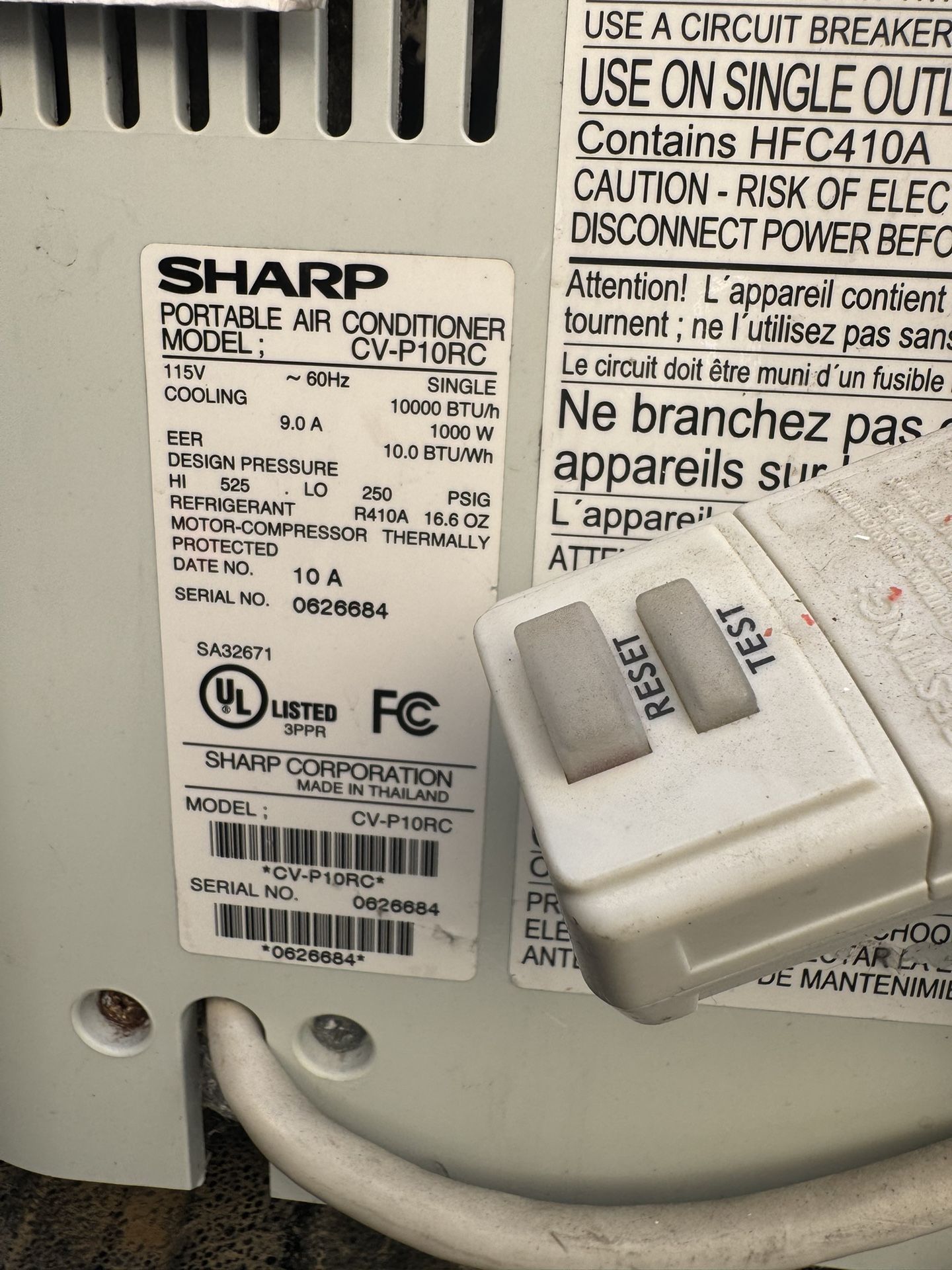 Sharp Portable Ac With Remote