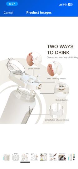 Glass Water Bottle with Straw and Silicone Sleeve