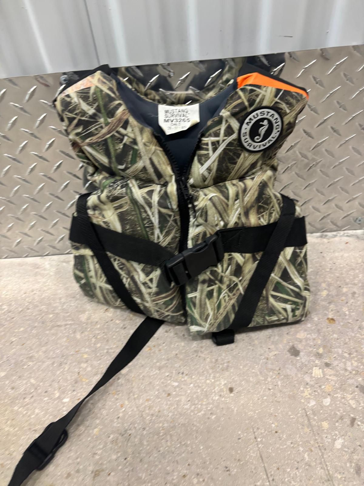 Mustang survival jacket; child size 30 to 50 lbs … $20