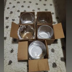 5 glass vases size- 8x8