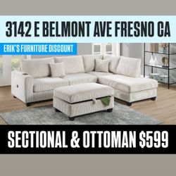 NEW MODERN SECTIONAL & OTTOMAN 