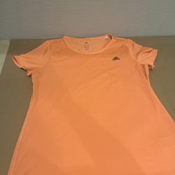 Adidas Women's Climalite Short Sleeve Running Tee T-Shirt L Orange