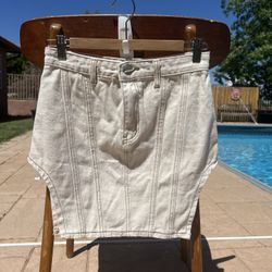 Acid Wash Mini Skirt With Slits Y2K