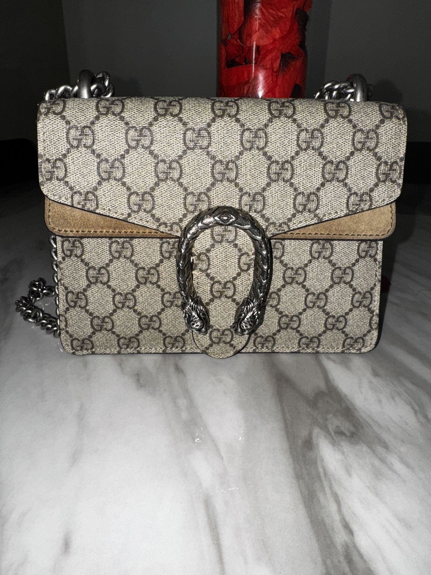 GUCCI GG Supreme Monogram Small Dionysus Shoulder Bag