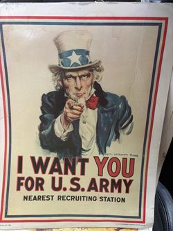 2 Different Recruting Posters Uncle Sam I Want You U.S. Army Poster