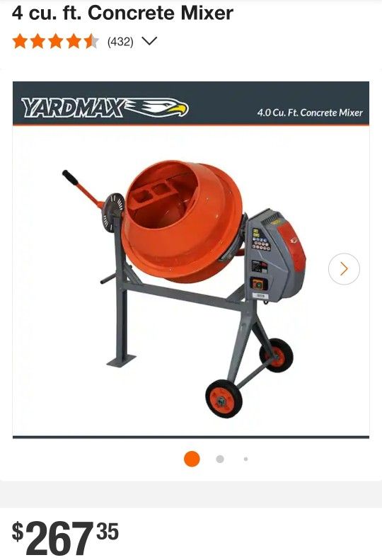 YARDMAX
4 cu. ft. Concrete Mixer