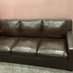 Fold Out Couch - Leather - Queen
