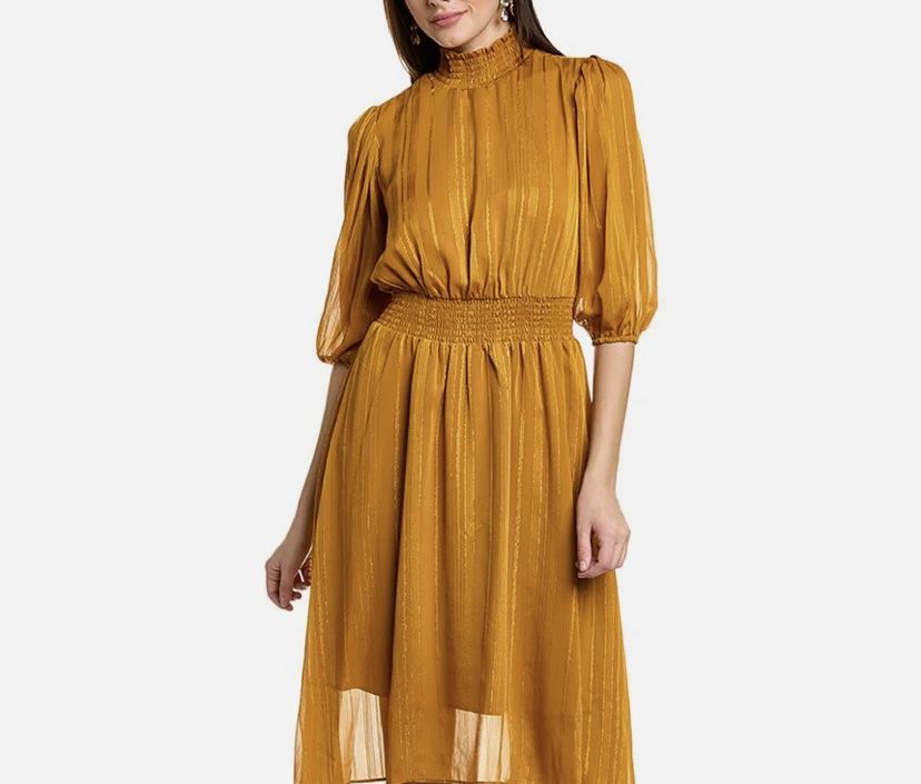 Brand new woman’s Nanette Lepore brand Gold Yin Shadow Maxi Dress