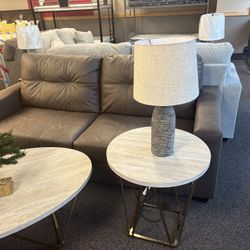 End Tables And Coffee Table And Lamps