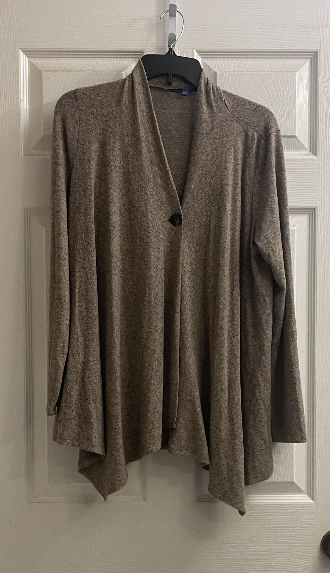 One Button Front Draped Cardigan Size Large