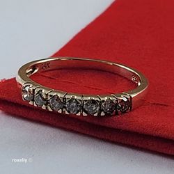 14K Yellow Gold Genuine Diamonds Band Ring Size 7.75 - Solid Gold!/ Anillo de Banda de Oro con Diamantes Genuinos! 👌🎁Post Tags: Anillo de Oro