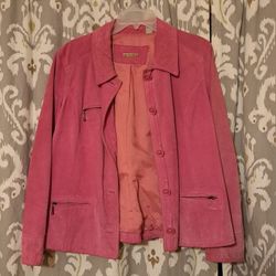 i.e. relaxed Pink Suede Women's Jacket Size L