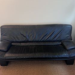 Black leather couch