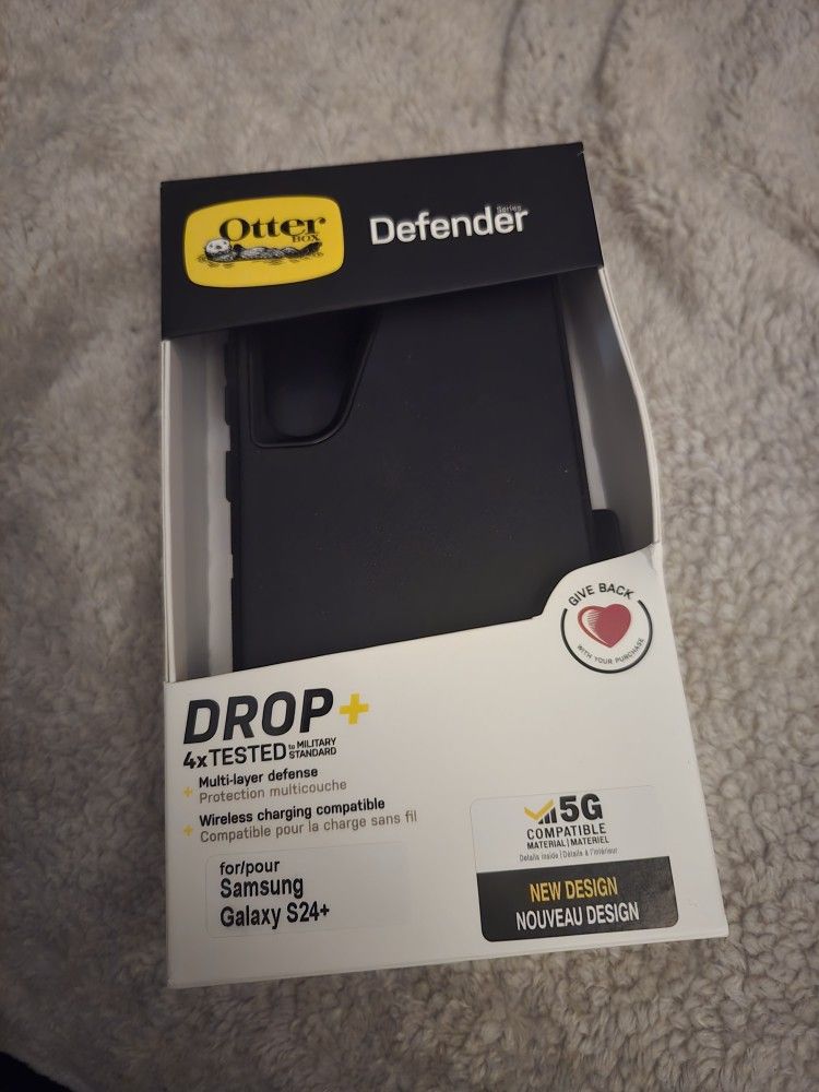 Otter Defender Samsung galaxy 24+ case black NEW